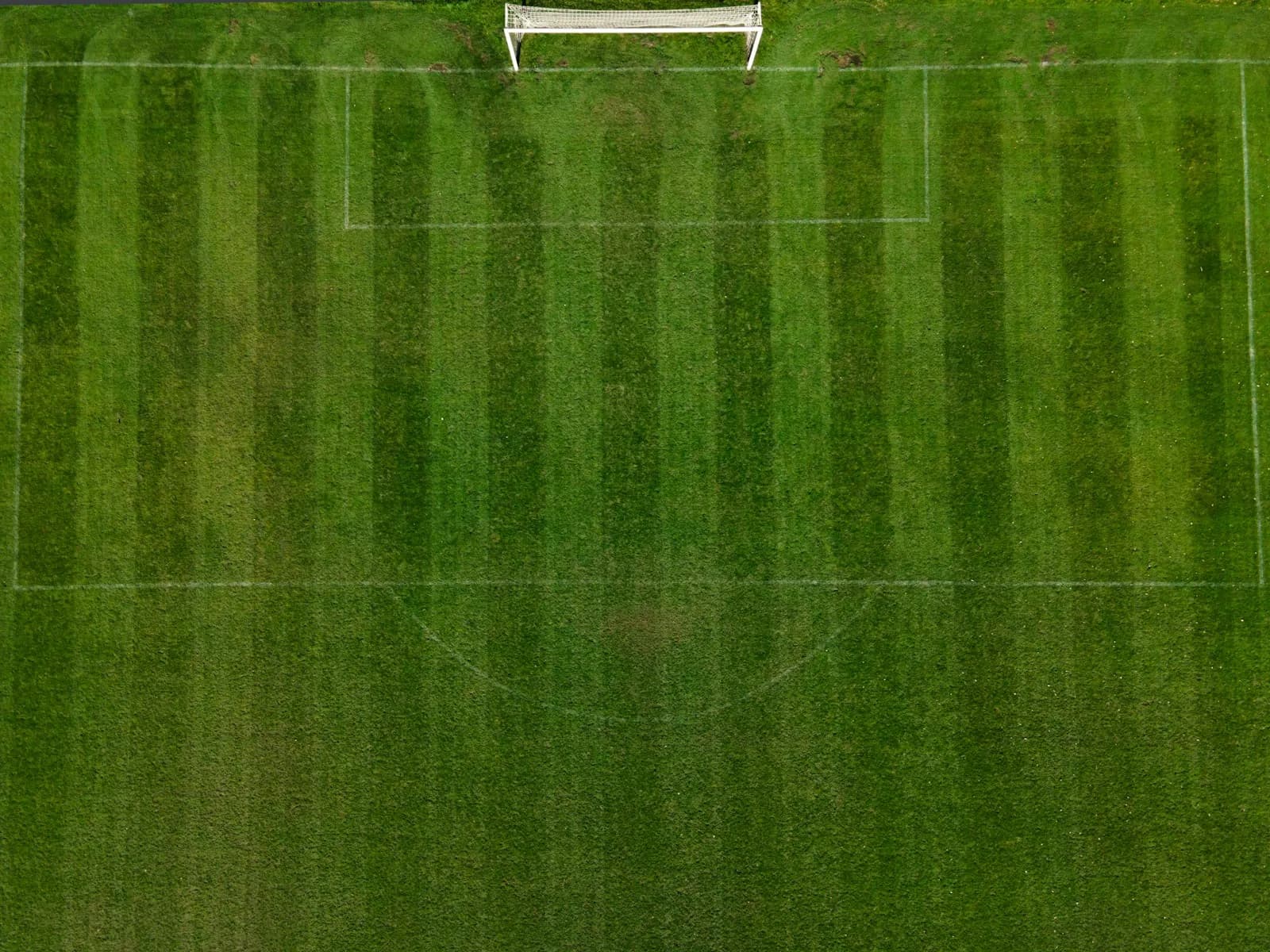 Linhas marcadas num relvado de futebol